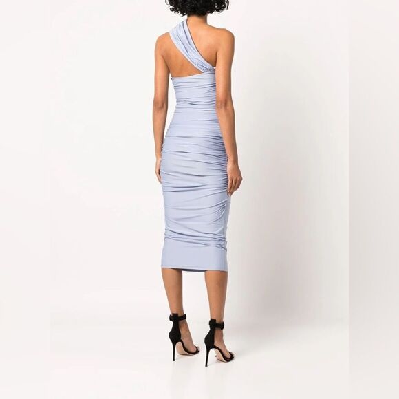 Fleur Du Mal Ruched-Detail One-Shoulder Midi Dress 0707 Pastel Say Size M NWT - Picture 5 of 9